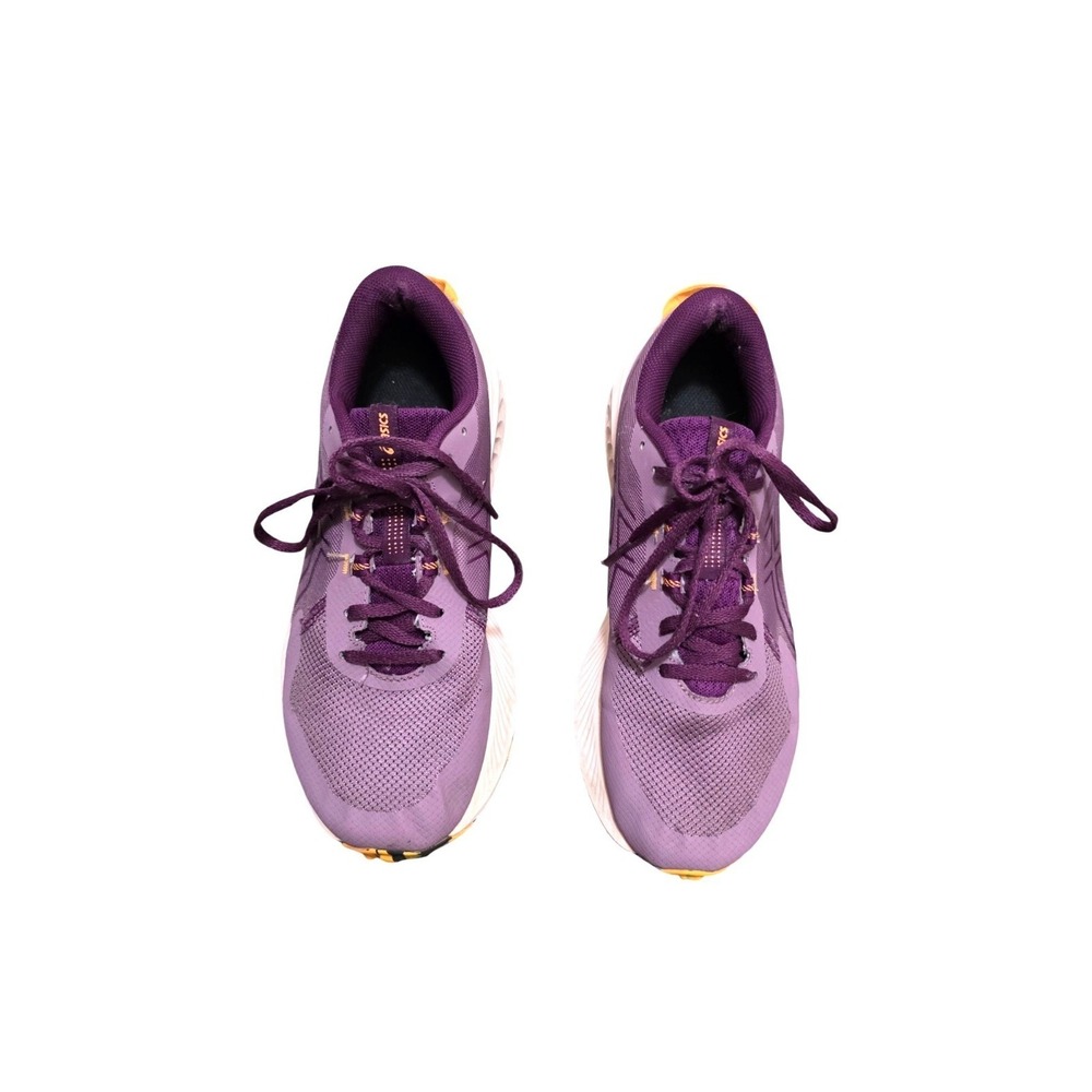 Asics‎ Women's Purple Running Shoes Size 9 Orange Accents Breathable Mesh Upper